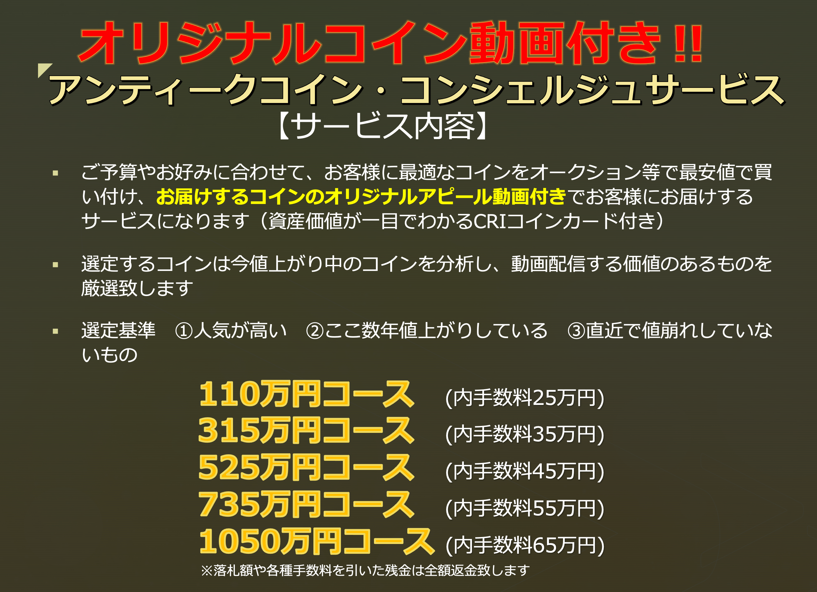 315万円コース（内手数料35万円）