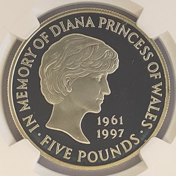 【準最高鑑定】1999年 ダイアナ妃 5ポンド銀貨 PF69UC （CRIコインカード付）