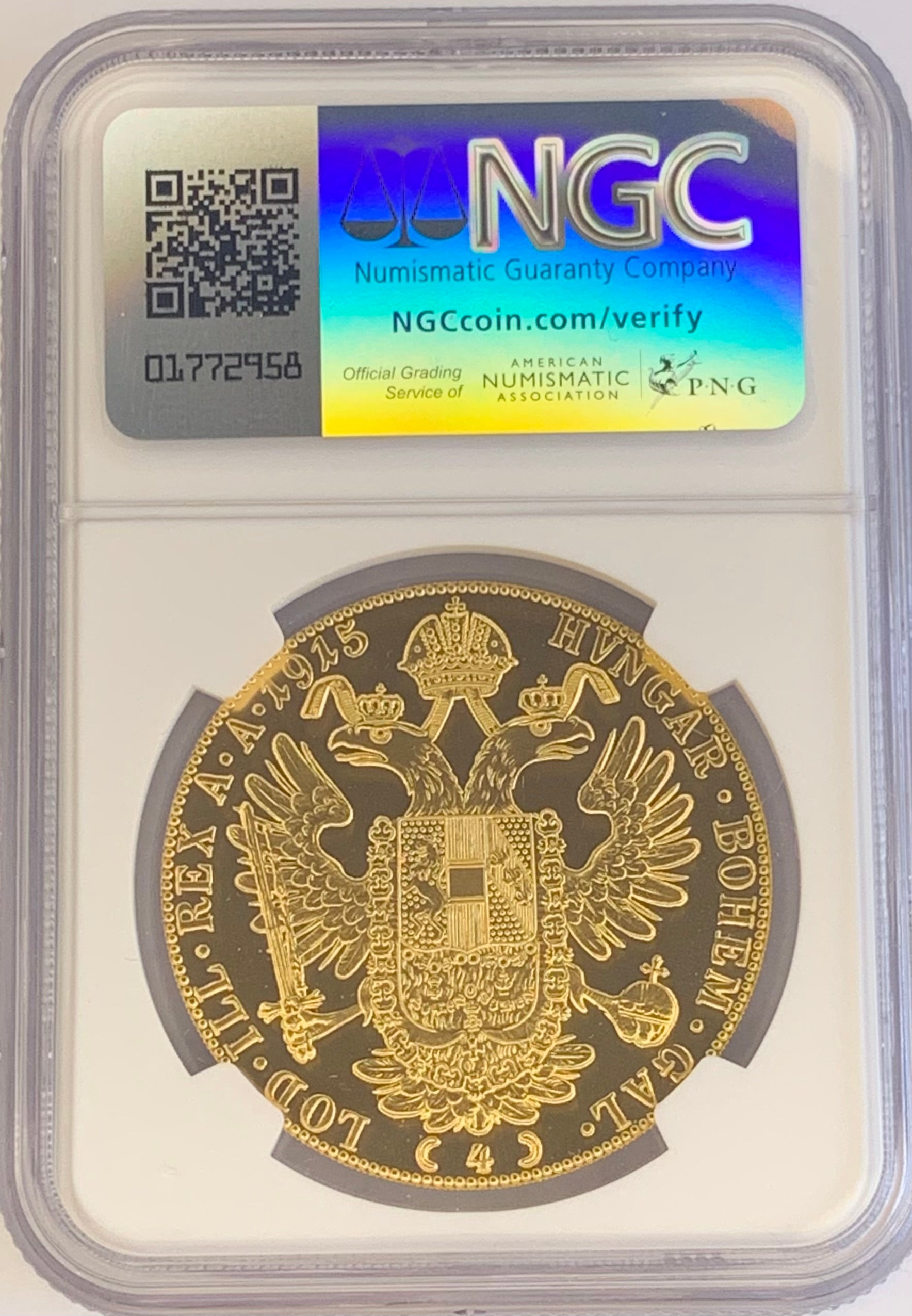 最高鑑定】オーストリア 1915 フランツ・ヨーゼフ1世 4ダカット金貨 リストライク NGC MS70（CRIコインカード付） –  noritaroh online shop