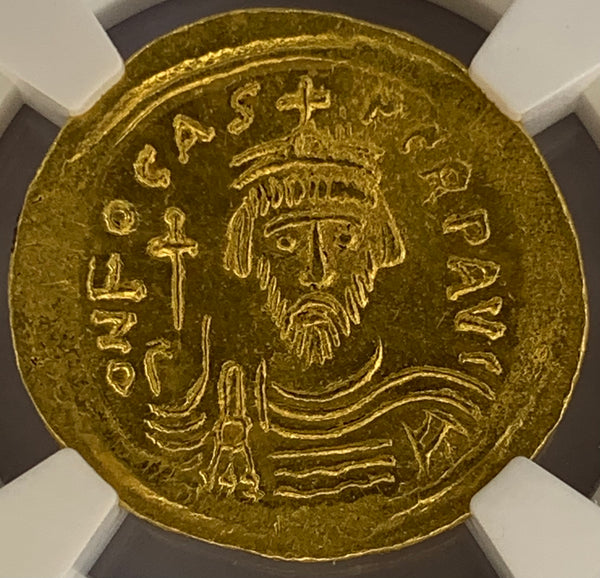 24/5/7BYZANTINE EMPIRE Phocas, AD 602-610 AV Solidus MS 5/5-3/5