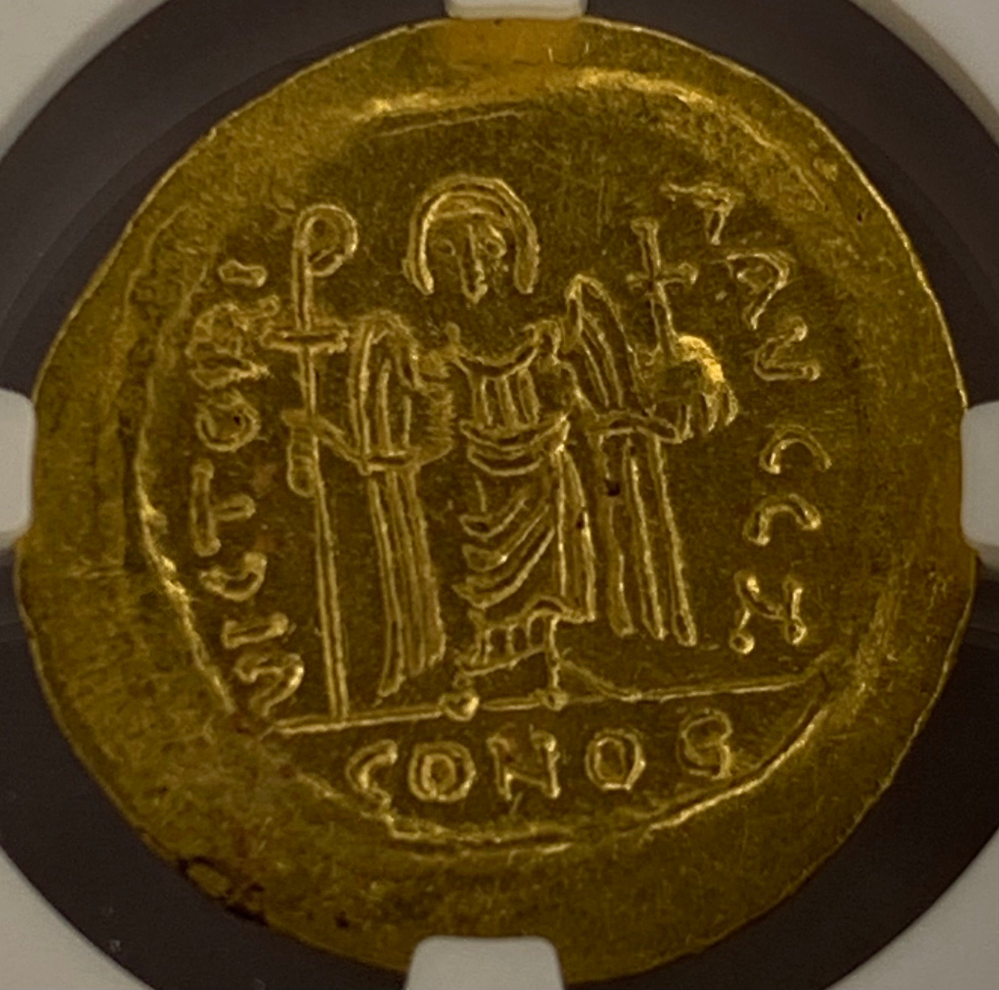 24/5/7BYZANTINE EMPIRE Phocas, AD 602-610 AV Solidus MS 5/5-3/5