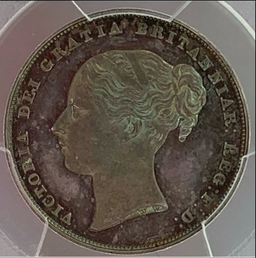 ★24/6/14【唯一最高鑑定】イギリス　1839年　ONE SHILLNG W.W. （ウィリアム・ワイオン）Plain Edge 銀貨　PCGS PR65CAM