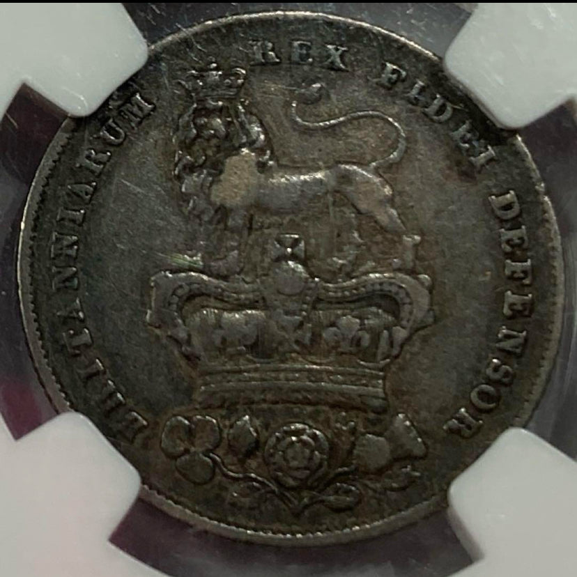 1829年　イギリス　１シリング　NGC VF25