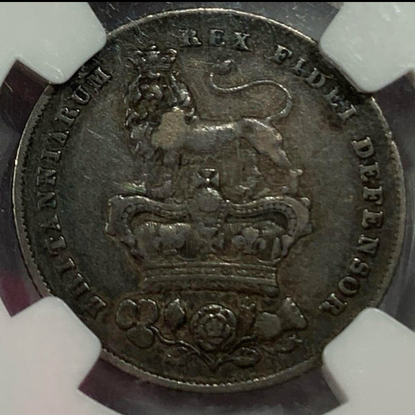 1829年　イギリス　１シリング　NGC VF25