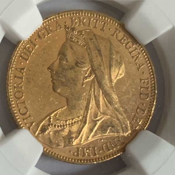 【準最高鑑定】1898年　オーストラリア　ヴィクトリア ベールヘッド　ソブリン金貨　NGC MS63