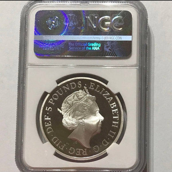 【準最高鑑定】2017年　ハウスオブウィンザー　100周年　５ポンド銀貨　NGC PF69UC アーリーリリース