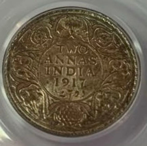 24/5/29インド　1917年（c）2Annas PCGS MS63