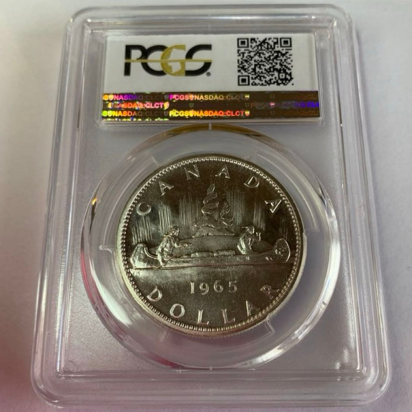 24/5/29カナダ　1965年　Type 2 Sm Beads銀貨　PCGS PL65CAM