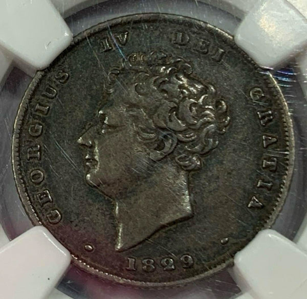 1829年　イギリス　１シリング　NGC VF25