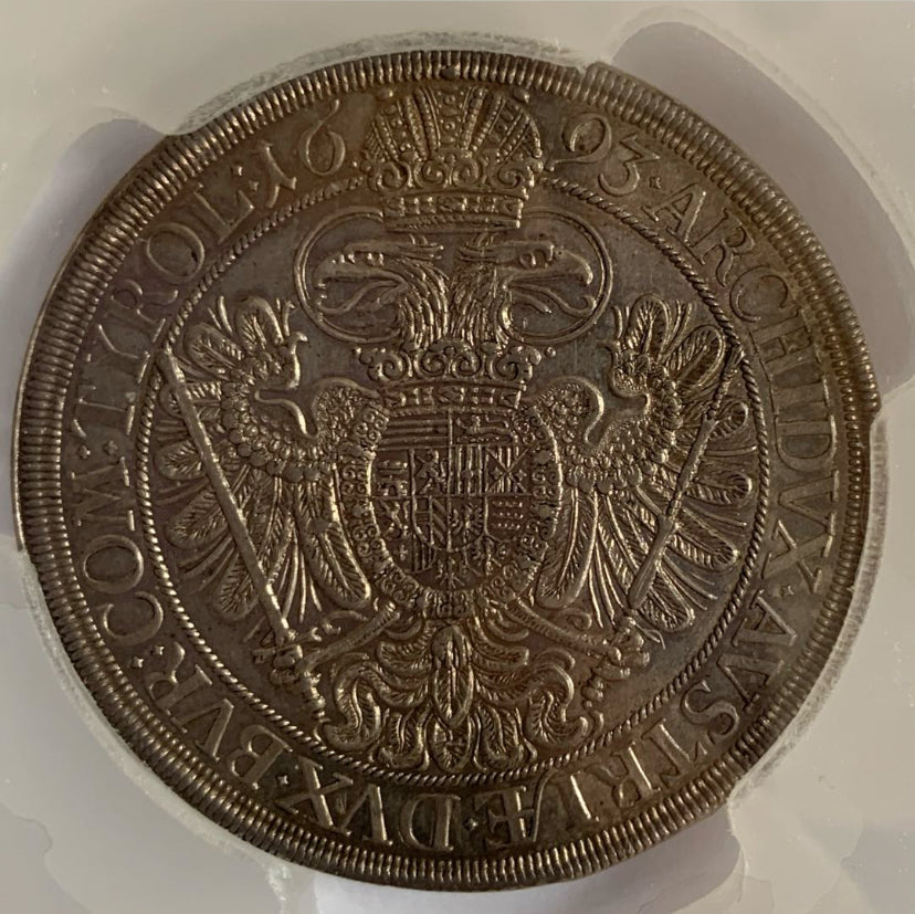 24/9/7【最高鑑定】1693年　オーストリア　ターラー銀貨　DAV-3229 PCGS MS62