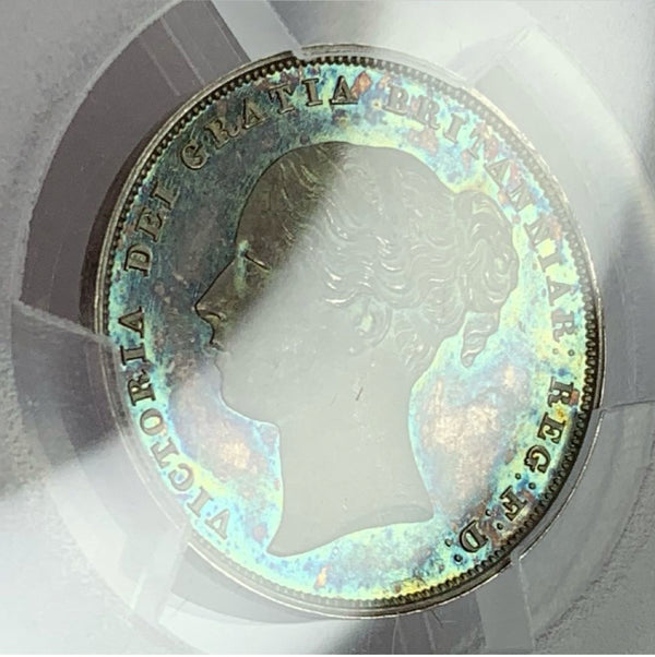 24/6/14【唯一最高鑑定】イギリス　1839年　ONE SHILLNG W.W. （ウィリアム・ワイオン）Plain Edge 銀貨　PCGS PR65CAM