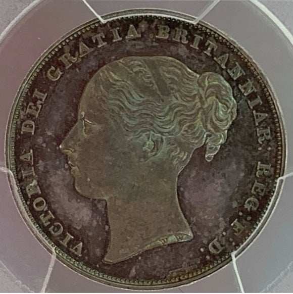 24/6/14【唯一最高鑑定】イギリス　1839年　ONE SHILLNG W.W. （ウィリアム・ワイオン）Plain Edge 銀貨　PCGS PR65CAM