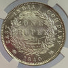 24/9/19 1840年（B&C）英領インド ヴィクトリア1ルピー銀貨　NGC MS63