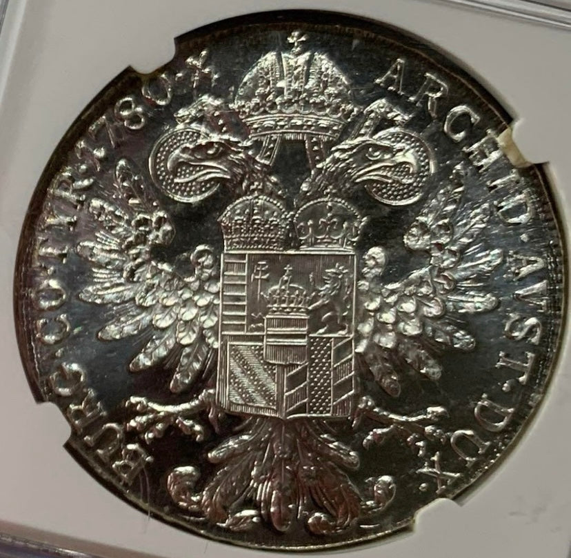 23/12/9 1780年　オーストリア　ターラー銀貨　リストライク　NGC PF68 CAMEO