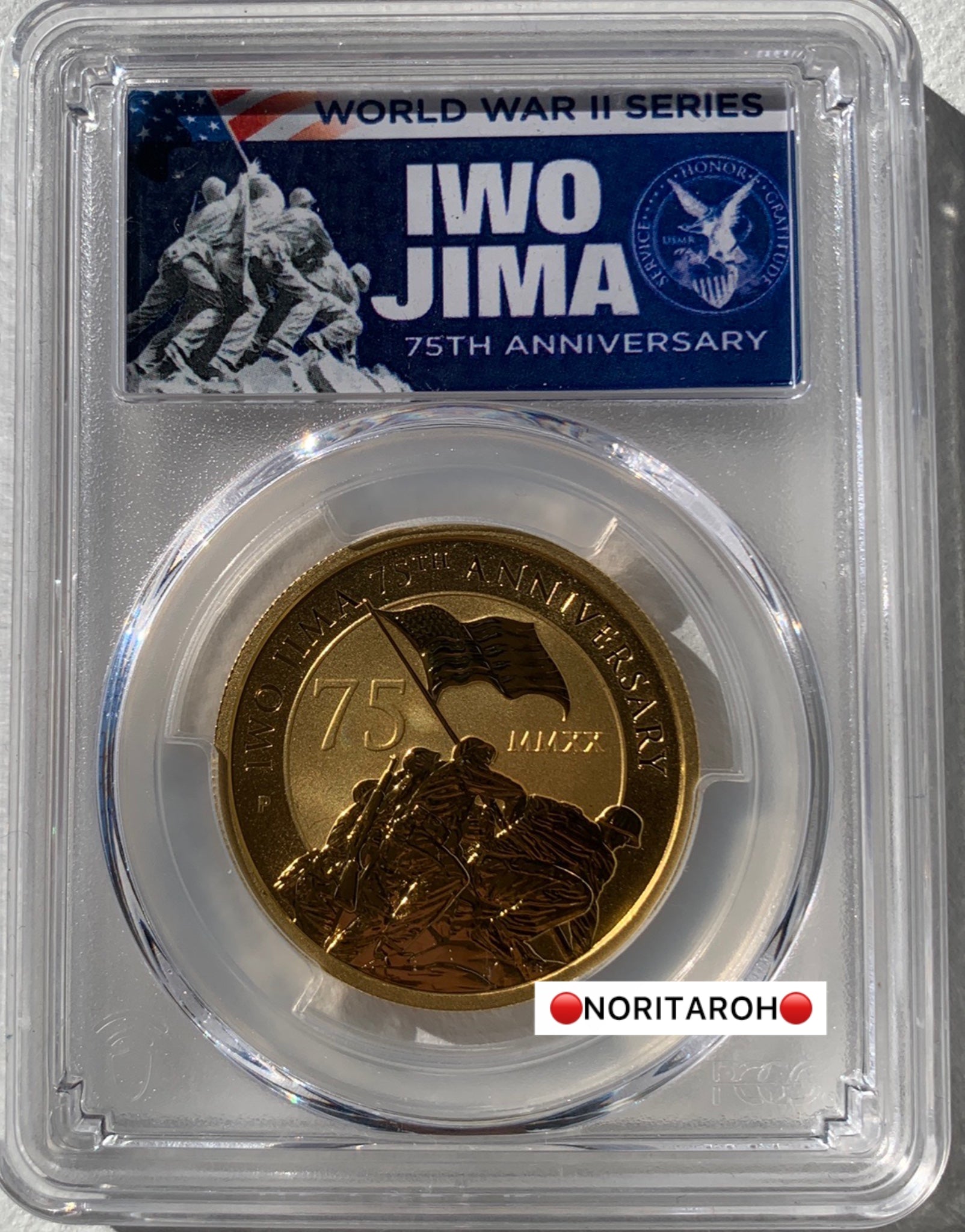 【最高鑑定】2020年　ツバル　💲100  1オンス金貨　硫黄島の戦い75周年記念 MS70 PCGS