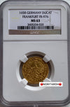 【委託販売2026】1658年 ドイツ　ダカット金貨　フランクフルト　FR-976 MS63 NGC
