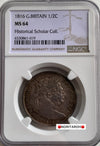 【高鑑定】1816年　イギリス　1/2クラウン　Historical Sholar Coll. MS64 NGC
