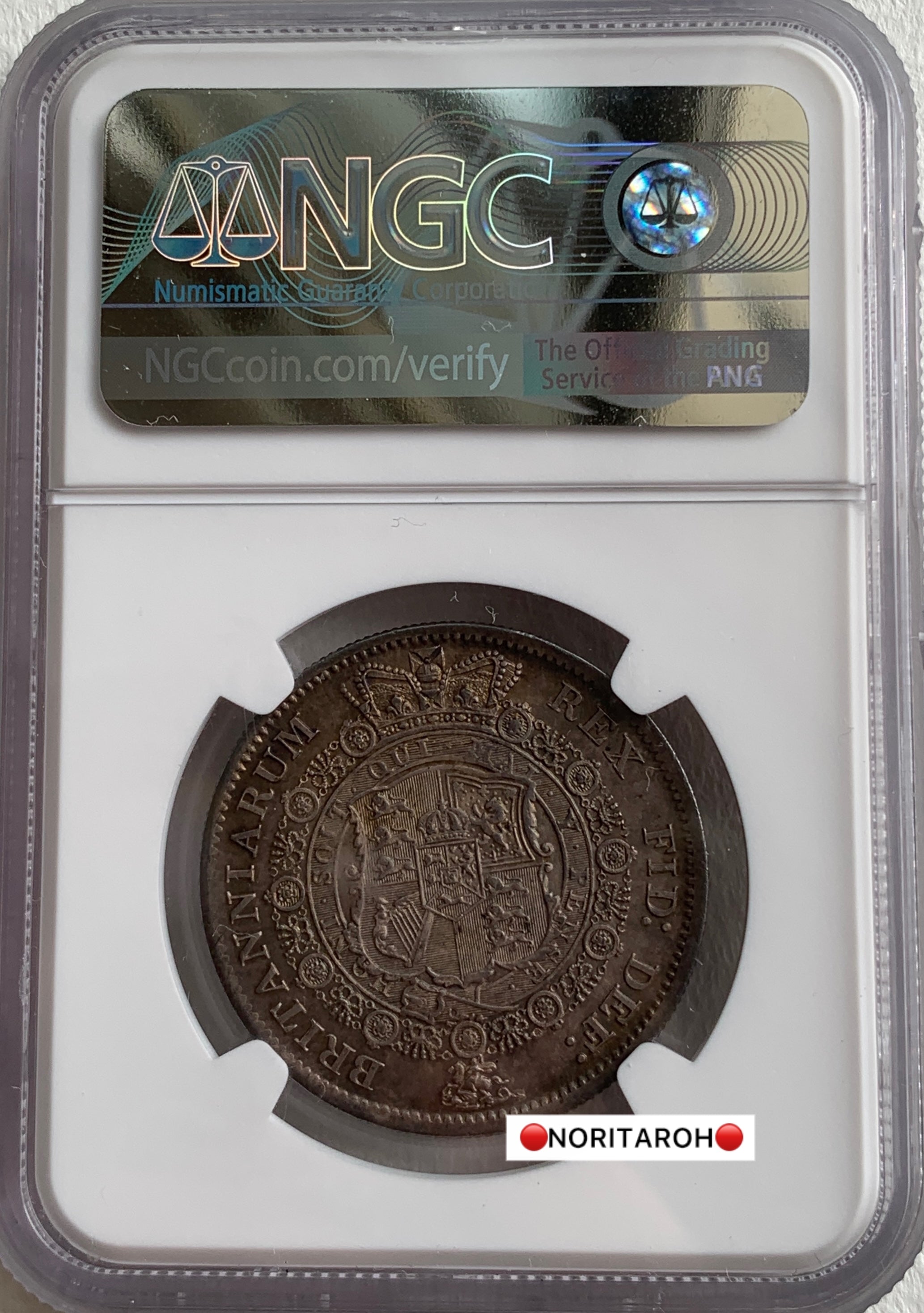 【高鑑定】1816年　イギリス　1/2クラウン　Historical Sholar Coll. MS64 NGC