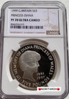 【最高鑑定】1999年　イギリス　ダイアナ　28.28g（925silver）銀貨（箱付）      PF70UC NGC